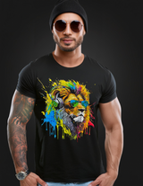 Rhinestones T Shirt Lion Jamaican Exclusive | Grooveman Music TM - Grooveman Music