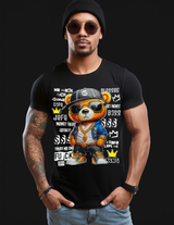 Rhinestones T Shirt Teddy Hip Hop G Logo Exclusive | Grooveman Music TM - Grooveman Music