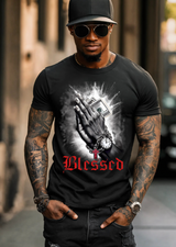 Hands Pray Blessed Art Exclusive T-Shirts | Grooveman Music TM - Grooveman Music