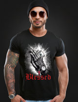 Hands Pray Blessed Art Exclusive T-Shirts | Grooveman Music TM - Grooveman Music