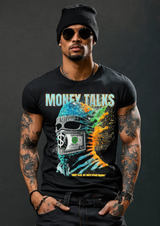 Rhinestones T Shirt Ski Mask Money Talks Exclusive | Grooveman Music TM - Grooveman Music