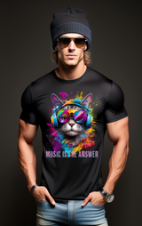 Cat Music is the Answer Art Exclusive T-Shirts | Grooveman Music TM - Grooveman Music