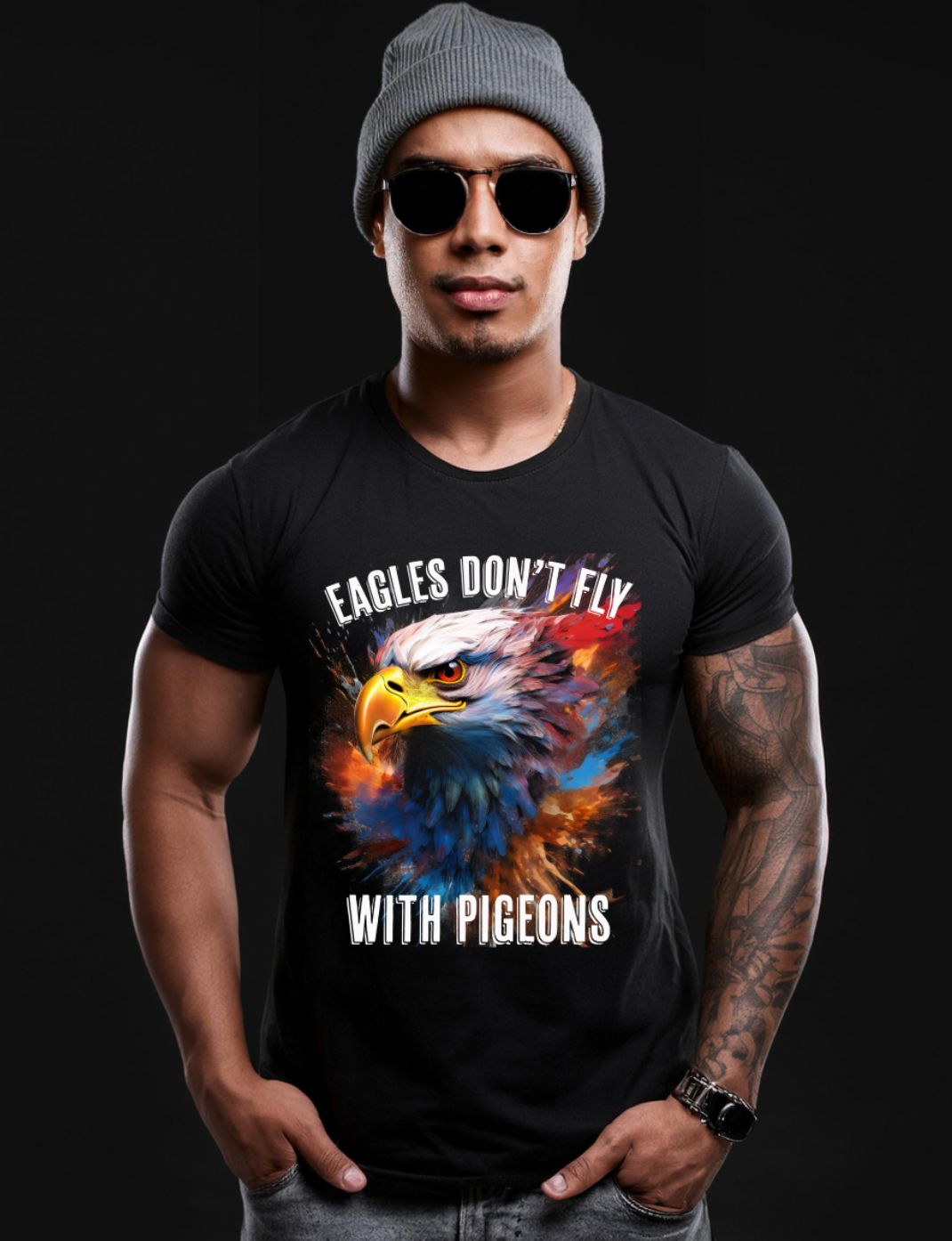 Eagles Don't Fly with Pigeons Art T-Shirts | GM TM