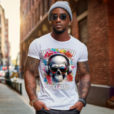 Skull Work Hard Red Roses Art T-Shirts | GM TM