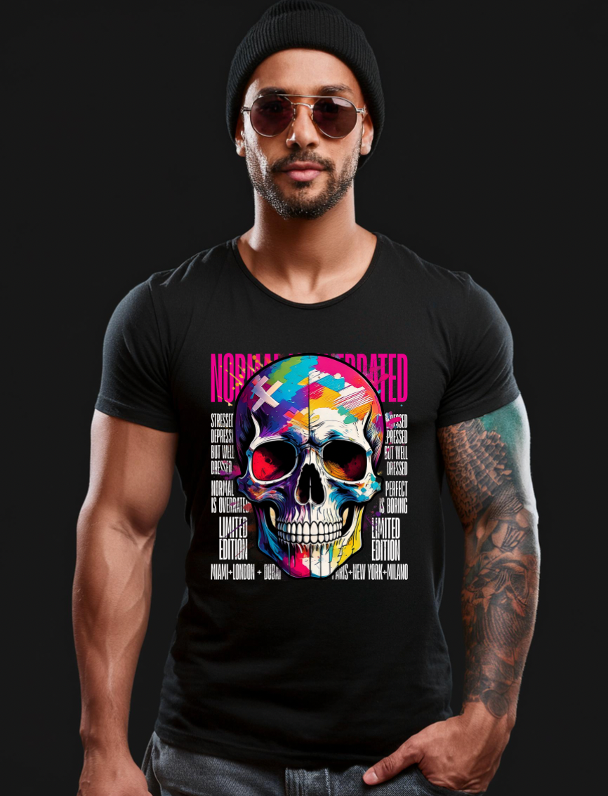 Skull Normal is Overrated Art T-Shirts | GM Trademark