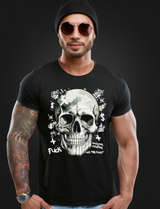 Rhinestones T Shirt Skull Black Exclusive | Grooveman Music TM