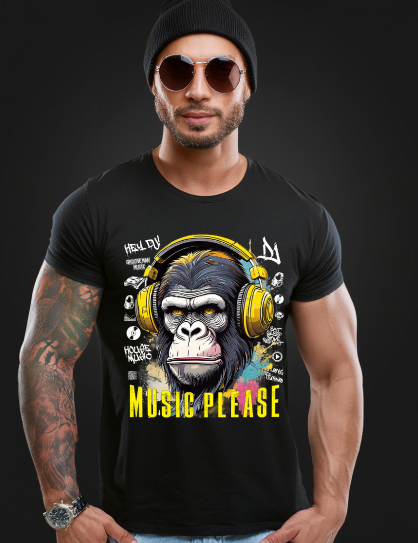 Ape Music Please Art T-Shirts | GM Trademark