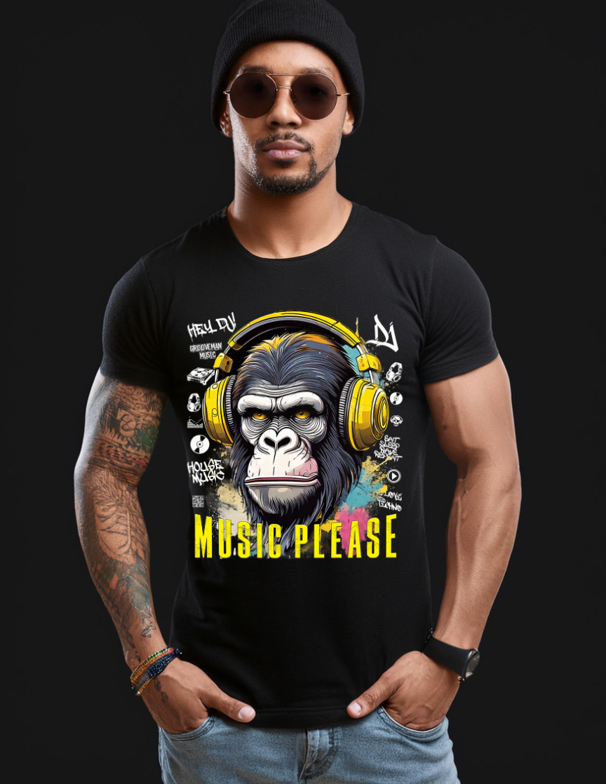 Ape Music Please Art T-Shirts | GM Trademark