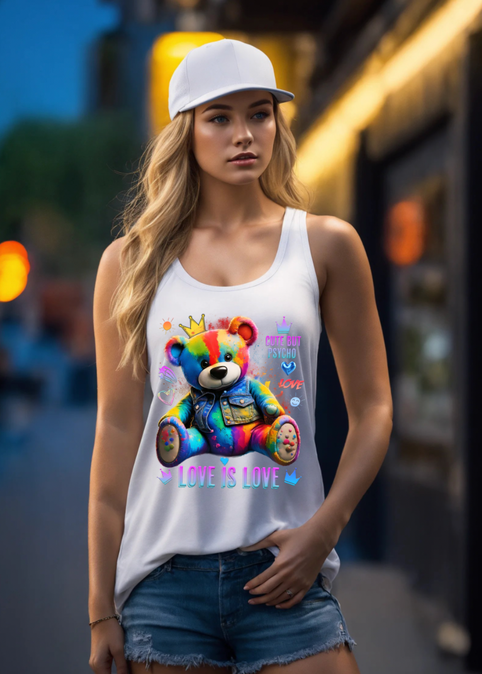 Teddy Rainbow Love is Love Art Tank Top | GM TM