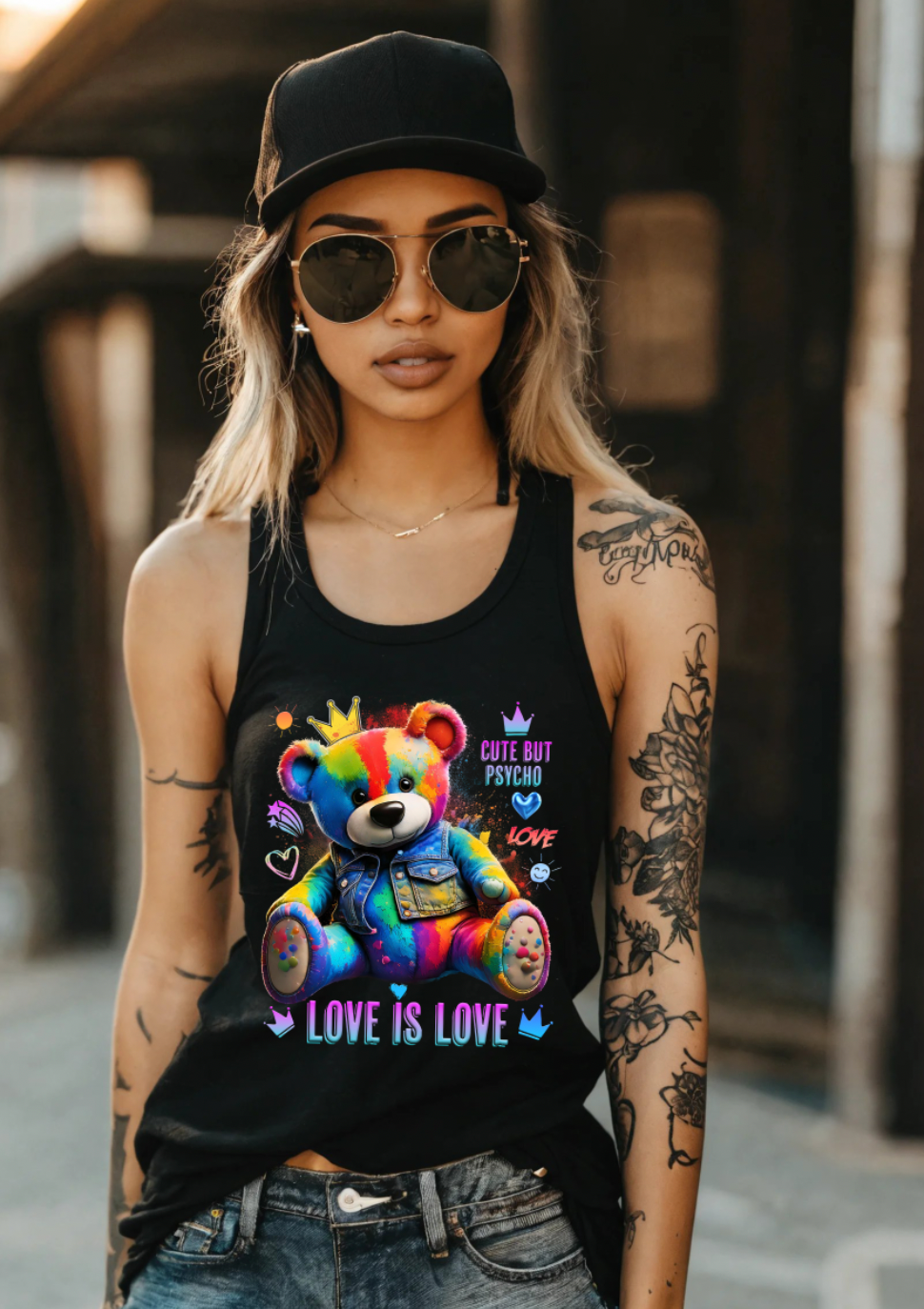 Teddy Rainbow Love is Love Art Tank Top | GM TM