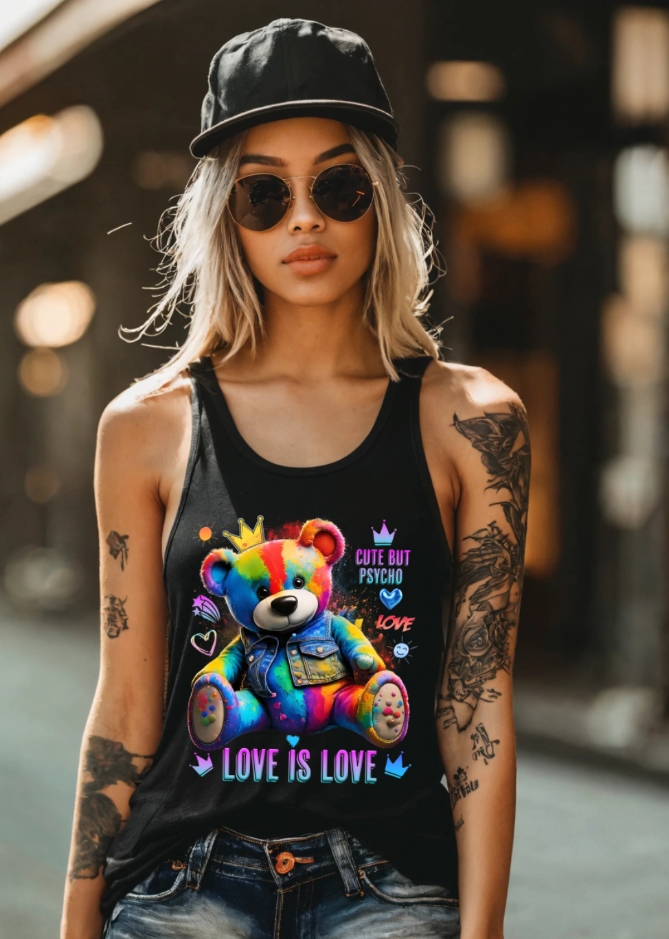 Teddy Rainbow Love is Love Art Tank Top | GM TM