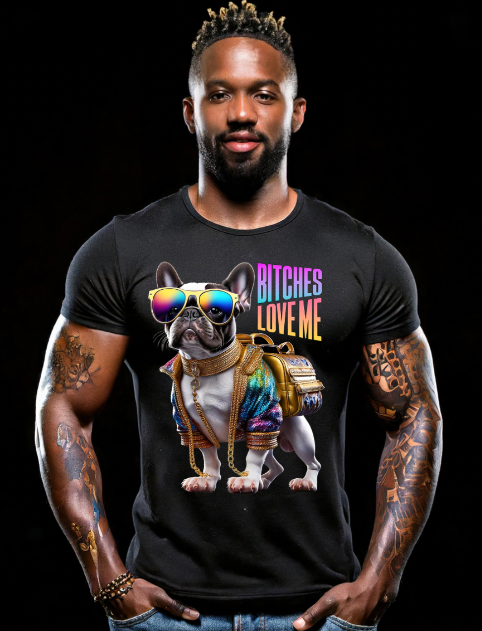 Frenchie Bitches Love Me Art Exclusive T-Shirts | GM TM