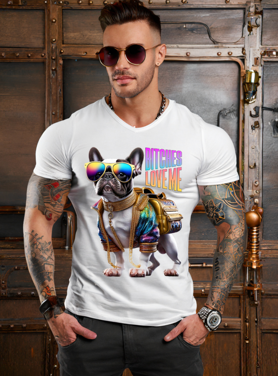 Frenchie Bitches Love Me Art Exclusive T-Shirts | GM TM