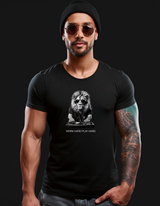 Lion Work Hard Black Collection Art Exclusive T-Shirts | GM Trademark