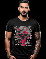 Rhinestones T Shirt Skull Neon Pink Exclusive |GM Trademark