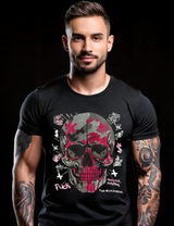 Rhinestones T Shirt Skull Neon Pink Exclusive |GM Trademark