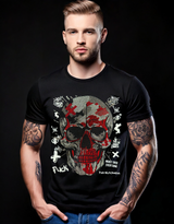 Rhinestones T Shirt Skull Red Exclusive GM Trademark