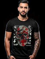 Rhinestones T Shirt Skull Red Exclusive GM Trademark