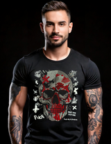 Rhinestones T Shirt Skull Red Exclusive GM Trademark