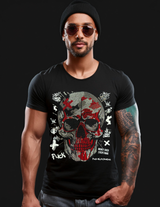 Rhinestones T Shirt Skull Red Exclusive GM Trademark