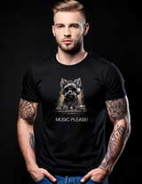 Yorkie Music Please! Black Collection Art Exclusive T-Shirts | GM Trademark