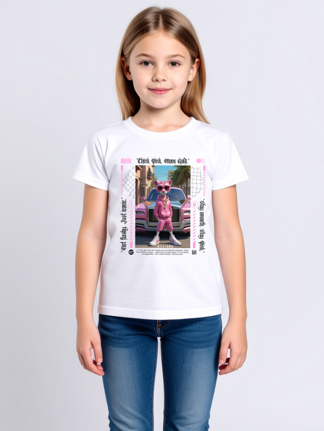 Kids Pink Panther Billions Art T-Shirt Grooveman Music Exclusive