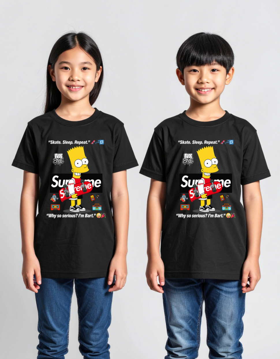 Skate. Sleep. Repeat. 🛹💤🔁 – Kids Street Rebel T-Shirt | Grooveman Exclusive