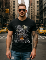 Men’s Skeleton Prayer T-Shirt – Skull Graphic Streetwear | Grooveman