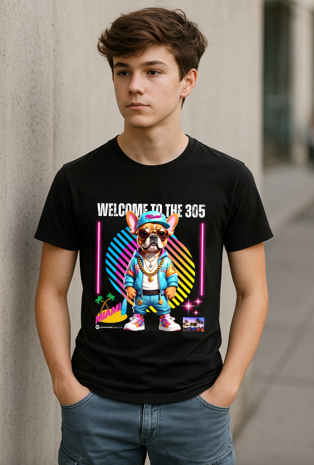 Grooveman Welcome to the 305 Miami Kids Graphic T-Shirt
