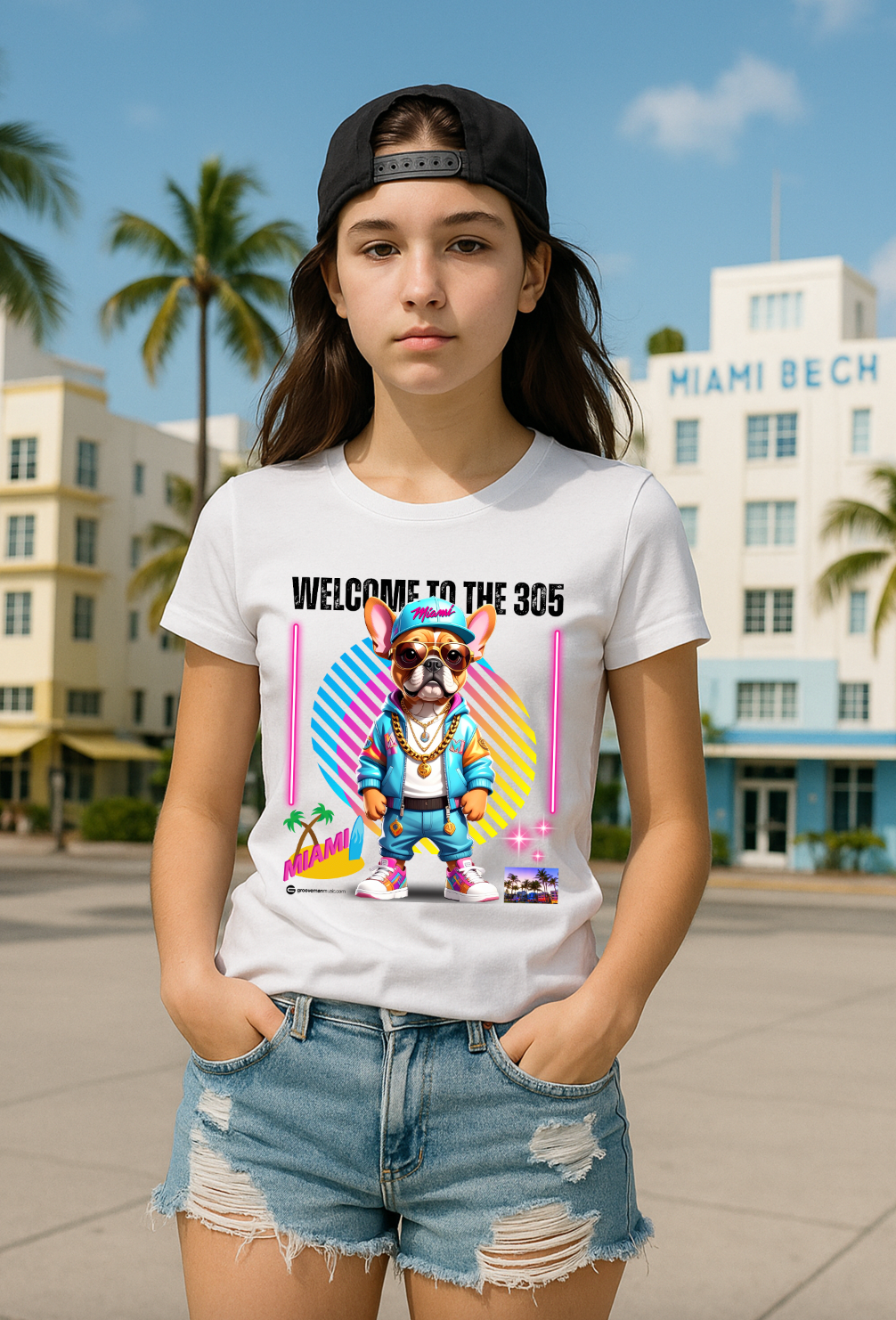 Grooveman Welcome to the 305 Miami Kids Graphic T-Shirt