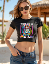 Women’s Miami Crop Tee – Welcome to the 305 Graphic T-Shirt | Grooveman