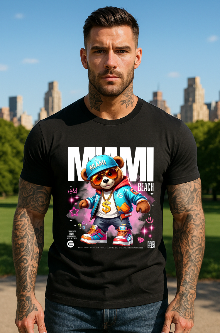 Miami Bling Teddy Rhinestone T-Shirt – Full Rhinestones Edition