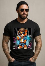 Men’s Rhinestone Graphic T-Shirt – Miami Teddy | Grooveman Streetwear