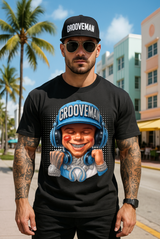 Men’s Grooveman Bling Carolina Blue Face Graphic T-Shirt – Black or White Streetwear Tee