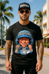 Men’s Grooveman Bling Carolina Blue Face Graphic T-Shirt – Black or White Streetwear Tee