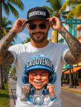 Men’s Grooveman Bling Carolina Blue Face Graphic T-Shirt – Black or White Streetwear Tee