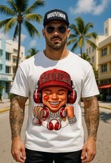 Men’s Grooveman Bling Red Face Graphic T-Shirt – Black or White Streetwear Tee
