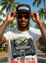 Grooveman Spin The Cash T-Shirt – DJ Turntable Money Chain Graphic Tee