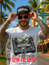 Grooveman Spin The Cash T-Shirt – DJ Turntable Money Chain Graphic Tee