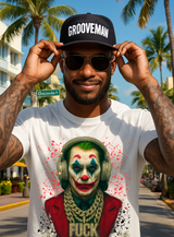 Grooveman Joker Headphones Graphic T-Shirt – Streetwear Bold Statement Tee