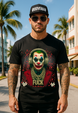 Grooveman Joker Headphones Graphic T-Shirt – Streetwear Bold Statement Tee