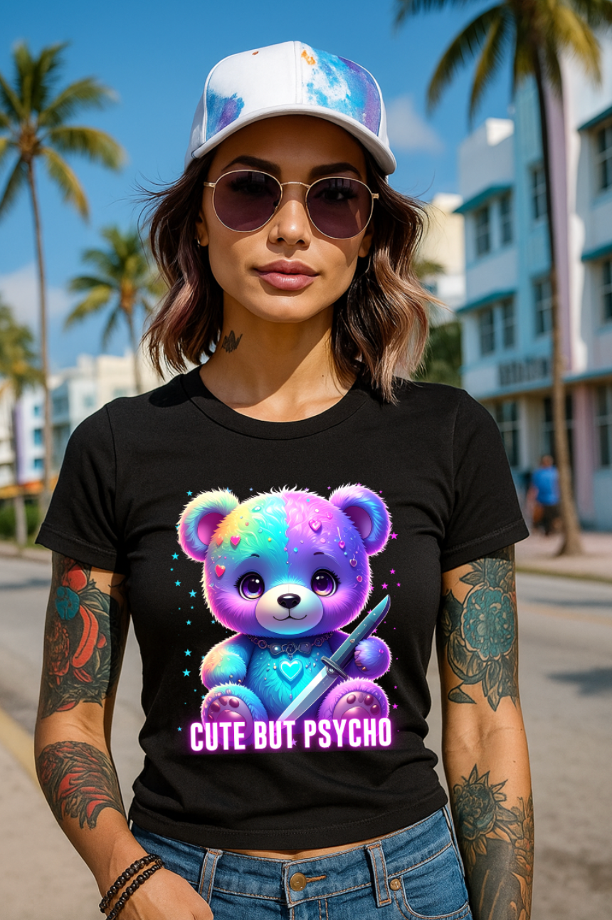 Bling Teddy Bear Crop Top T-Shirt – Diamond Teddy Graphic with Streetwear Vibes