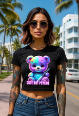 Bling Teddy Bear Crop Top T-Shirt – Diamond Teddy Graphic with Streetwear Vibes