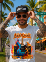 Men’s Rock Graphic T-Shirt 🔥 Electric Guitar & Flames | Rock Never Dies