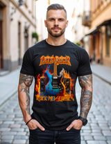 Men’s Rock Graphic T-Shirt 🔥 Electric Guitar & Flames | Rock Never Dies