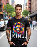 Men’s King Lion Graphic T-Shirt 🦁 Colorful Headphones & Shades