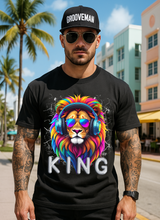 Men’s King Lion Graphic T-Shirt 🦁 Colorful Headphones & Shades