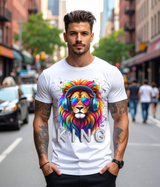 Men’s King Lion Graphic T-Shirt 🦁 Colorful Headphones & Shades