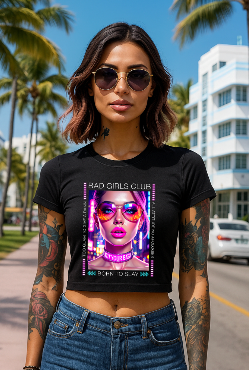 Women’s Crop Top – Not Your Baby 💎 Attitude Streetwear Graphic Tee