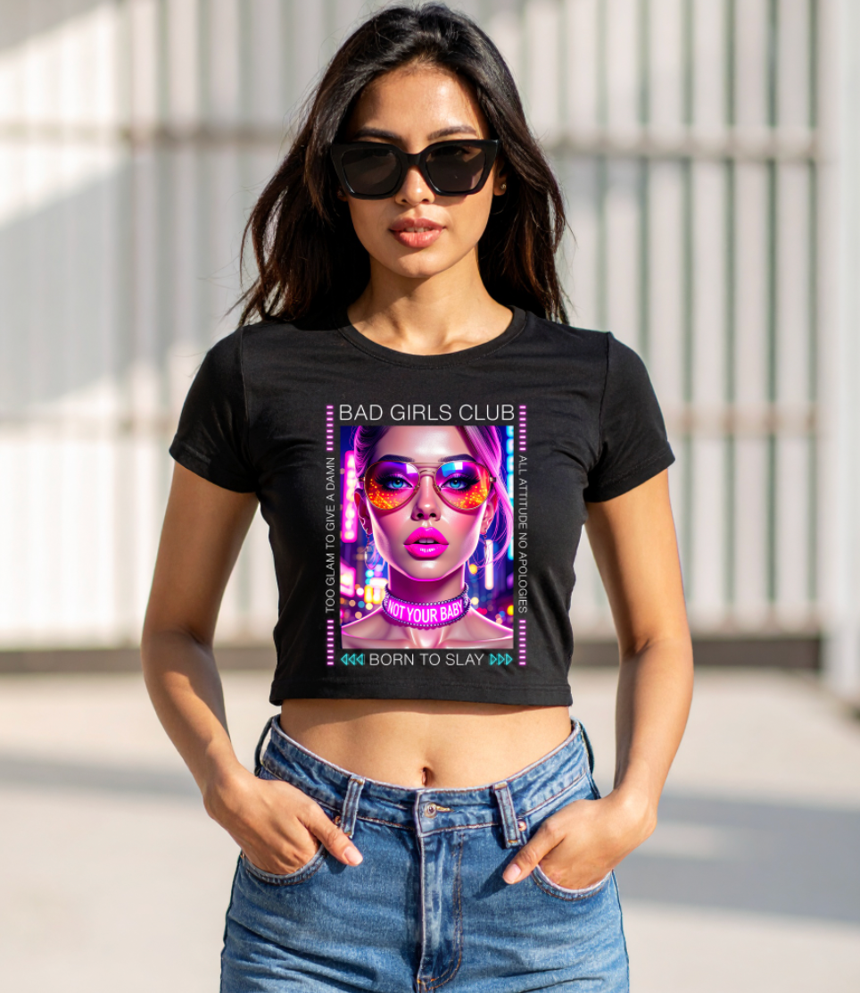 Women’s Crop Top – Not Your Baby 💎 Attitude Streetwear Graphic Tee